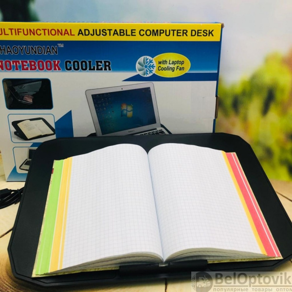 Подставка - столик для ноутбука / планшета с охлаждением (1 вентилятор) Shaoyundian Notebook Cooler, 36 х 26 см.